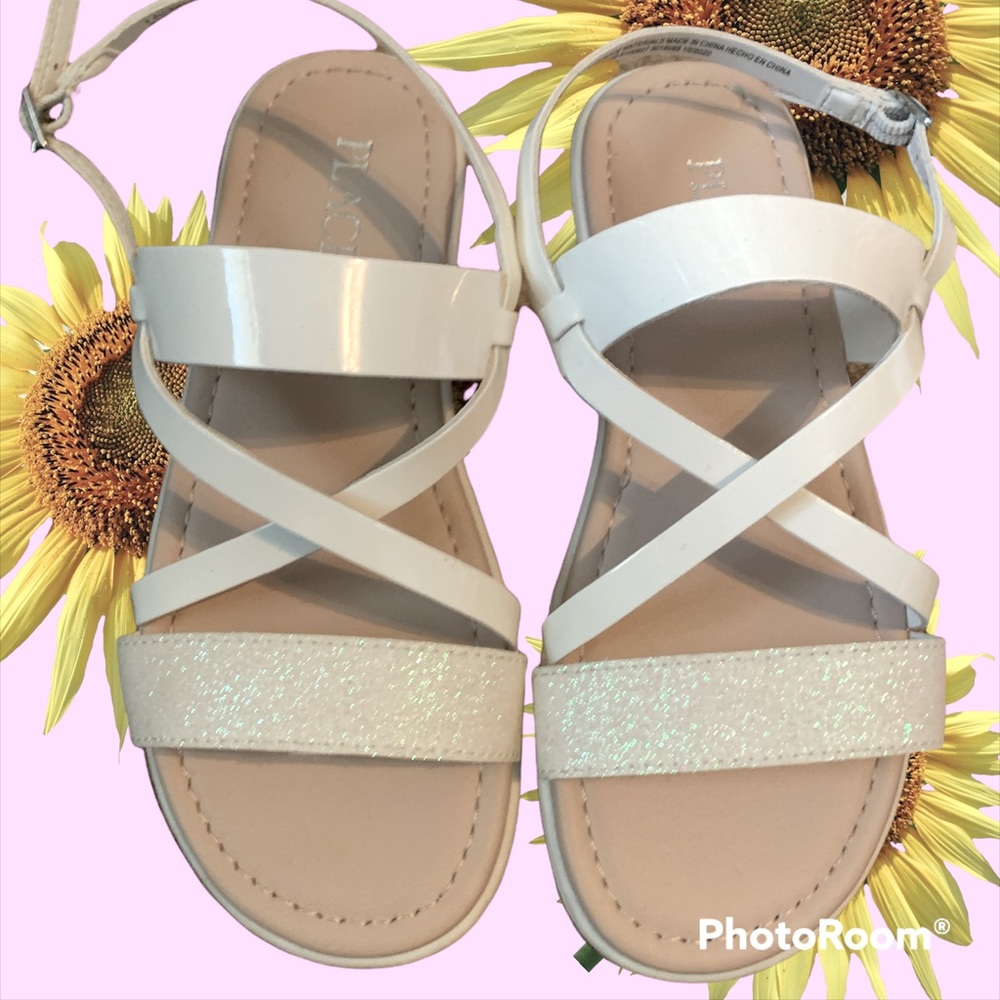 White Glitter Sandals